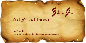 Zsigó Julianna névjegykártya